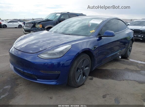5YJ3E1EA3PF585576 2023 TESLA MODEL 3 Blue Передня ліва чверть