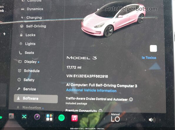 5YJ3E1EA3PF662916 2023 TESLA MODEL 3 Черный 