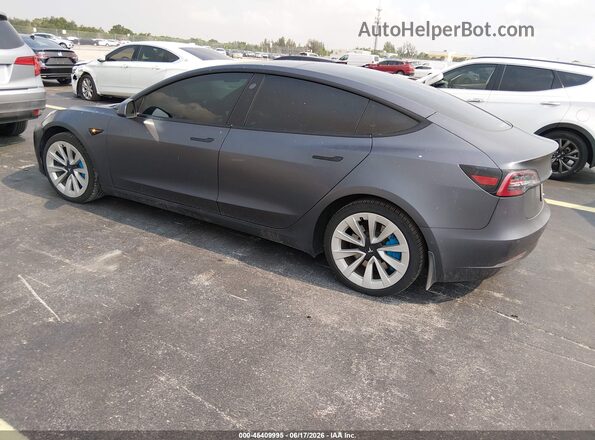 5YJ3E1EA4NF111049 2022 TESLA MODEL 3 Gray Rear left