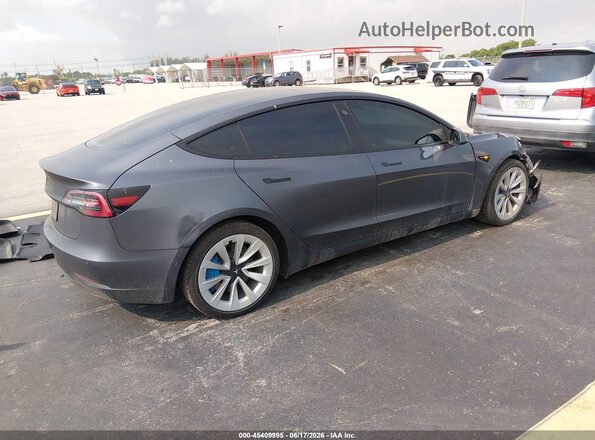 5YJ3E1EA4NF111049 2022 TESLA MODEL 3 Gray Rear right