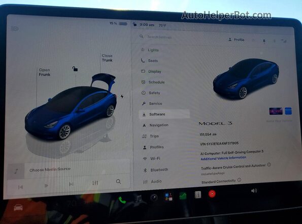 5YJ3E1EA4NF371905 2022 TESLA MODEL Blue 