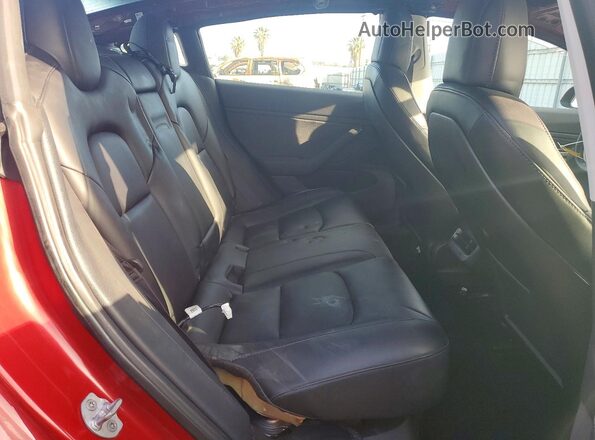 5YJ3E1EA5KF298930 2019 TESLA MODEL Red Rear seats view