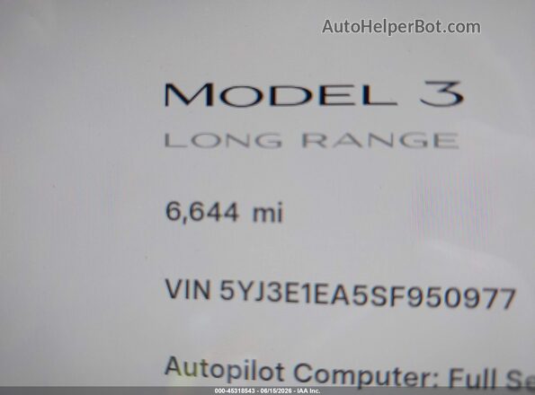 5YJ3E1EA5SF950977 2025 TESLA MODEL 3 Gray 