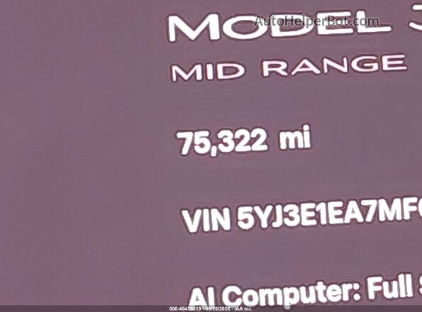 5YJ3E1EA7MF048320 2021 TESLA MODEL 3 White 