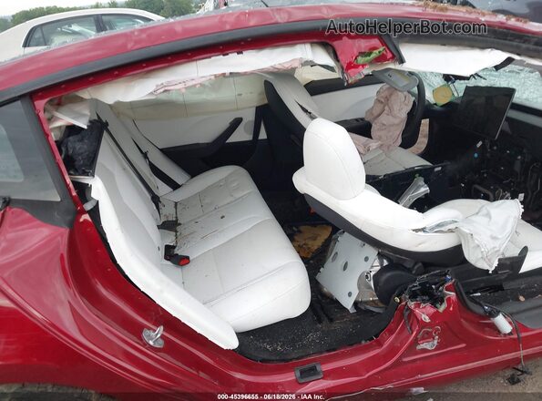 5YJ3E1EA7SF046368 2025 TESLA MODEL 3 Burgundy Vista de la etiqueta del VIN
