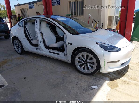 5YJ3E1EA8MF987704 2021 TESLA MODEL 3 White Widok wnętrza z tyłu