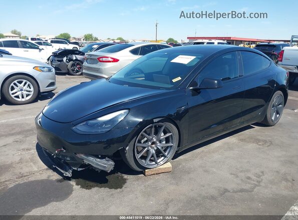 5YJ3E1EAXMF062115 2021 TESLA MODEL 3 Черный Передняя левая четверть