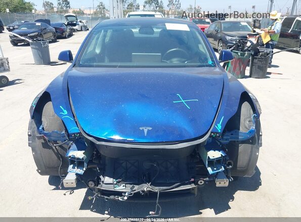 5YJ3E1EAXMF092960 2021 TESLA MODEL 3 Blue უკანა სალონის ხედი