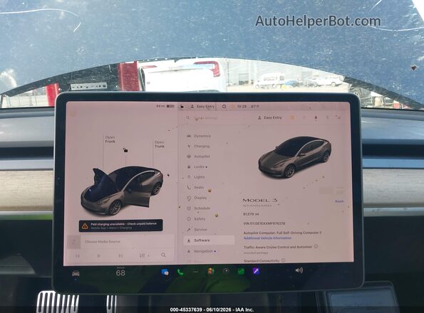5YJ3E1EAXMF976378 2021 TESLA MODEL 3 Gray Հետևի նստատեղերի տեսք