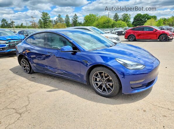 5YJ3E1EAXMF982875 2021 TESLA MODEL Синий Передняя правая четверть