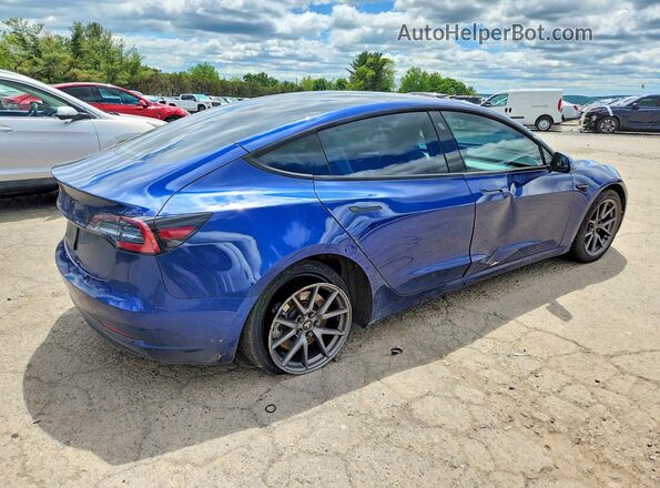 5YJ3E1EAXMF982875 2021 TESLA MODEL Синий Задняя правая четверть