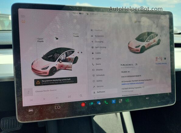 5YJ3E1EAXMF982875 2021 TESLA MODEL Синий Вид щитка приборов