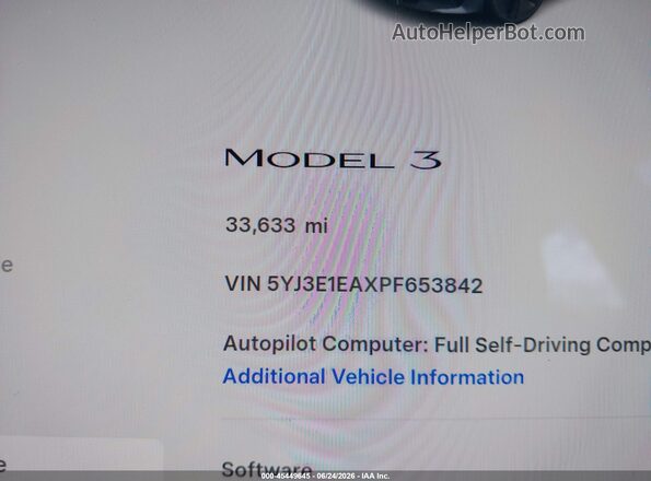 5YJ3E1EAXPF653842 2023 TESLA MODEL 3 Gray 