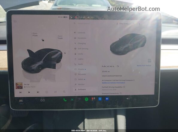5YJ3E1EAXPF699736 2023 TESLA MODEL 3 Gray Вид задніх сидінь