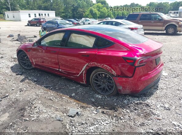 5YJ3E1EAXRF830215 2024 TESLA MODEL 3 Красный Задняя левая четверть