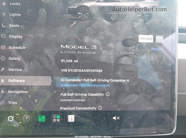 5YJ3E1EAXSF061589 2025 TESLA MODEL 3 Gray Widok tylnych siedzeń