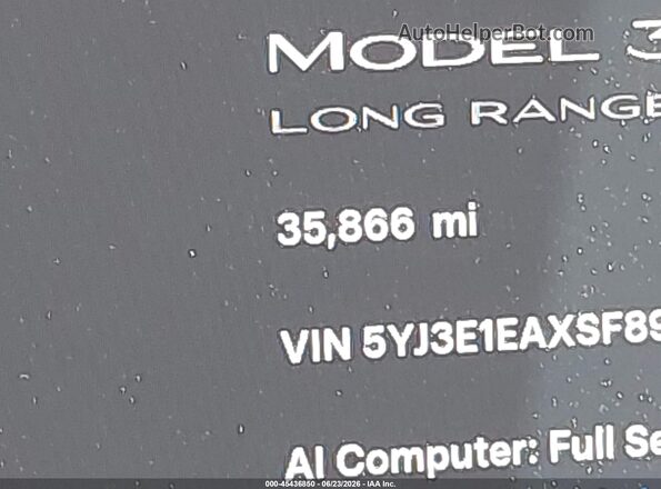 5YJ3E1EAXSF899461 2025 TESLA MODEL 3 Gray 