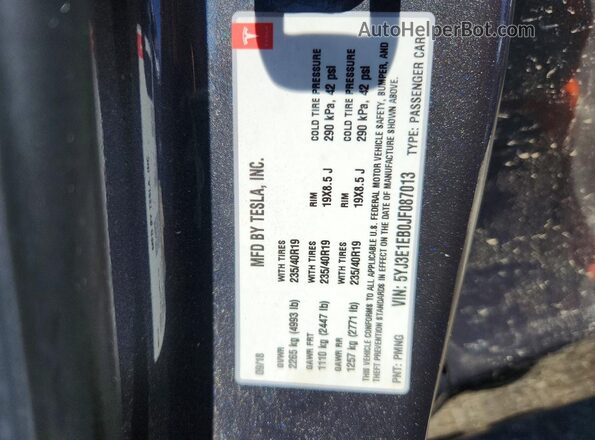 5YJ3E1EB0JF087013 2018 TESLA MODEL Gray Շարժիչի բաժամունքի տեսք