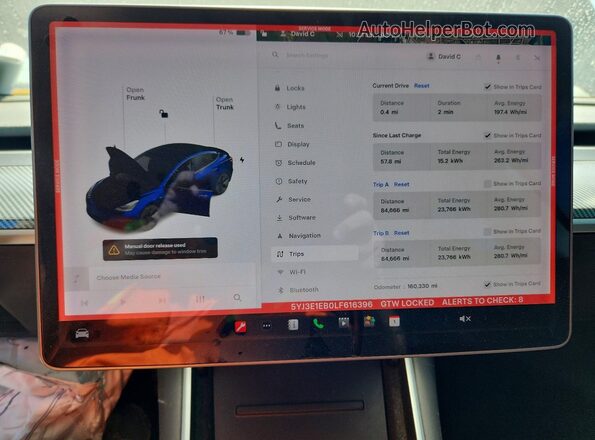5YJ3E1EB0LF616396 2020 TESLA MODEL Gray Вид щитка приладів