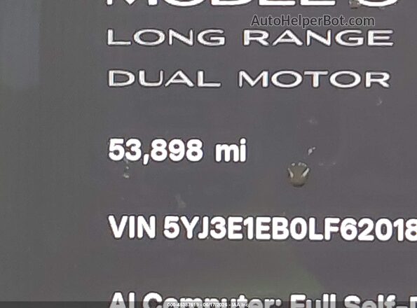 5YJ3E1EB0LF620187 2020 TESLA MODEL 3 Gray Սալոնի 360 աստիճան տեսք