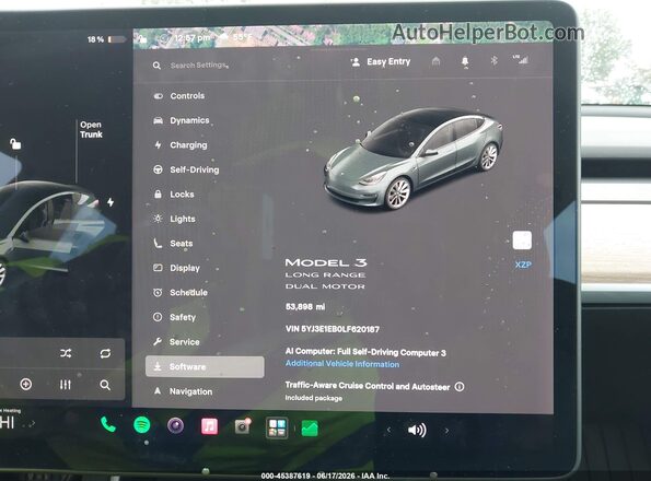5YJ3E1EB0LF620187 2020 TESLA MODEL 3 Gray 