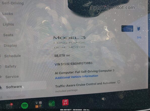5YJ3E1EB0MF073665 2021 TESLA MODEL 3 Черный Вид задних сидений