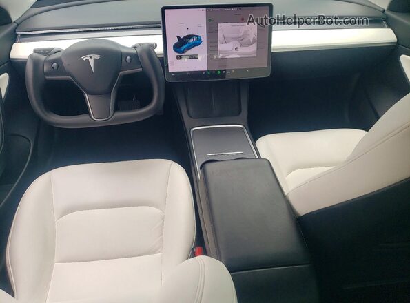5YJ3E1EB0MF837014 2021 TESLA MODEL Two Tone Dashboard view