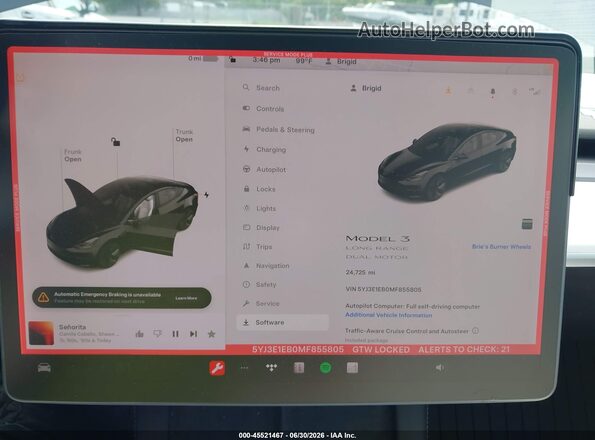5YJ3E1EB0MF855805 2021 TESLA MODEL 3 Black Вид задніх сидінь