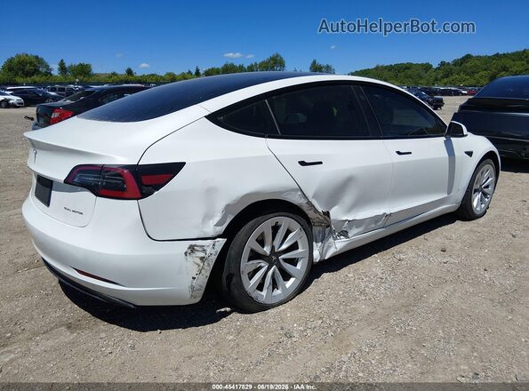 5YJ3E1EB0NF109291 2022 TESLA MODEL 3 White უკანა მარჯვენა