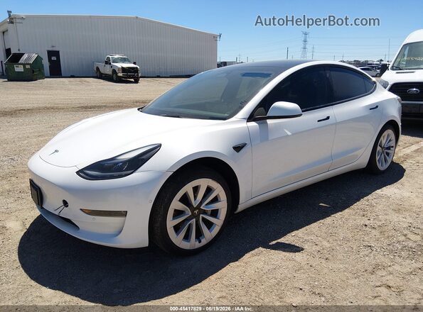 5YJ3E1EB0NF109291 2022 TESLA MODEL 3 White წინა მარცხენა ხედი სამი მეოთხედიდან