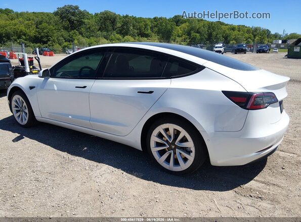 5YJ3E1EB0NF109291 2022 TESLA MODEL 3 White უკანა მარცხენა