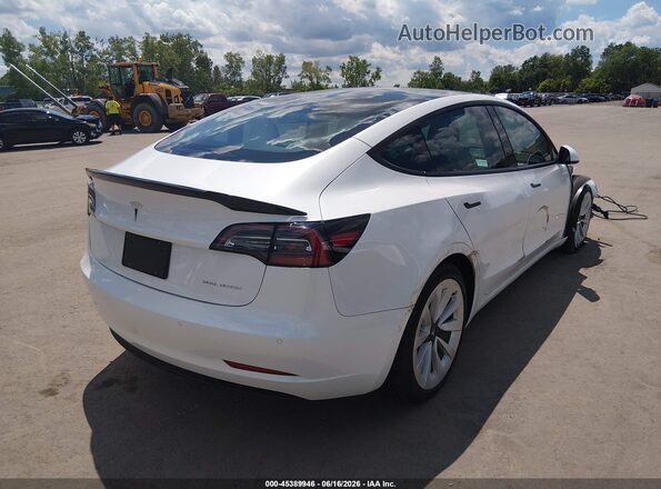 5YJ3E1EB0NF155350 2022 TESLA MODEL 3 White Задня права чверть