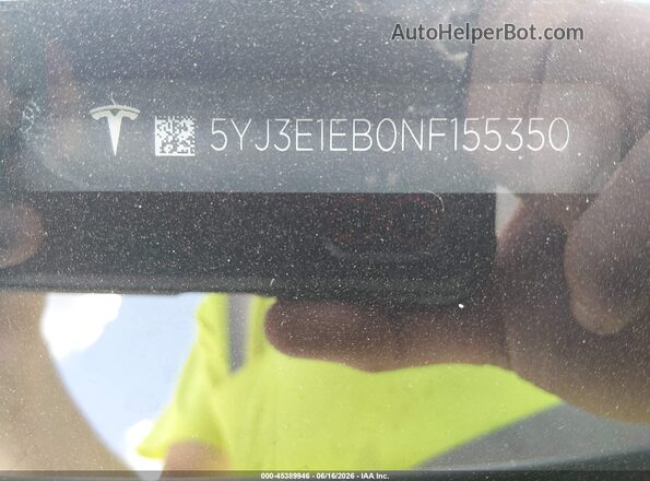 5YJ3E1EB0NF155350 2022 TESLA MODEL 3 White Вид підкапотного простору