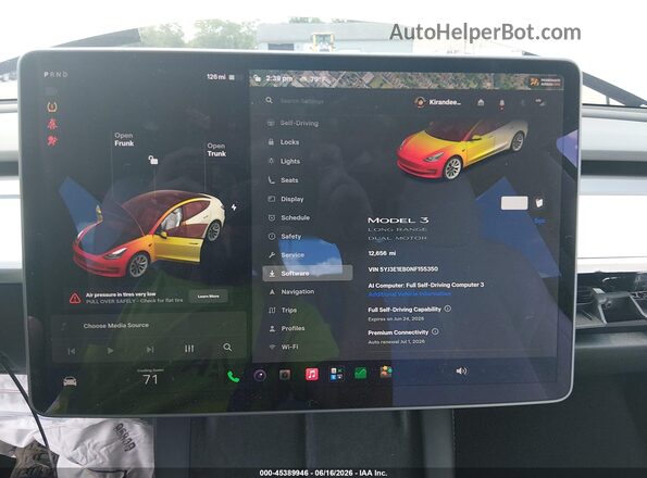 5YJ3E1EB0NF155350 2022 TESLA MODEL 3 White Вид задніх сидінь