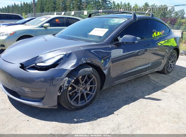 5YJ3E1EB0NF170883 2022 TESLA MODEL 3 Gray Передня ліва чверть