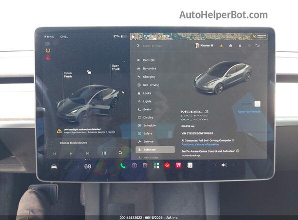 5YJ3E1EB0NF170883 2022 TESLA MODEL 3 Gray 