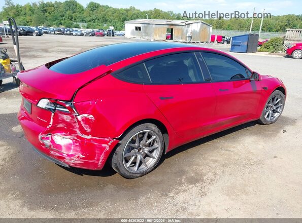 5YJ3E1EB0NF232038 2022 TESLA MODEL 3 Burgundy უკანა მარჯვენა