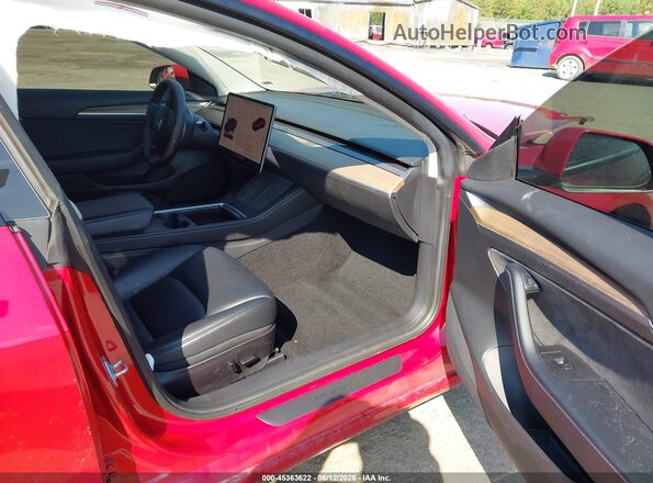 5YJ3E1EB0NF232038 2022 TESLA MODEL 3 Burgundy წინა სალონის ხედი