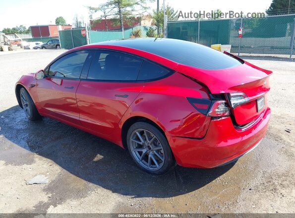 5YJ3E1EB0NF232038 2022 TESLA MODEL 3 Burgundy უკანა მარცხენა