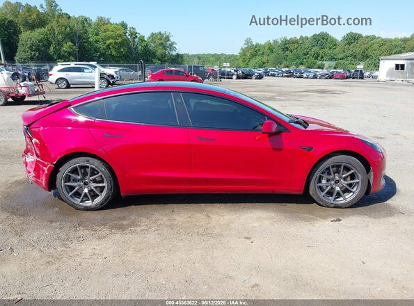 5YJ3E1EB0NF232038 2022 TESLA MODEL 3 Burgundy უკანა სალონის ხედი
