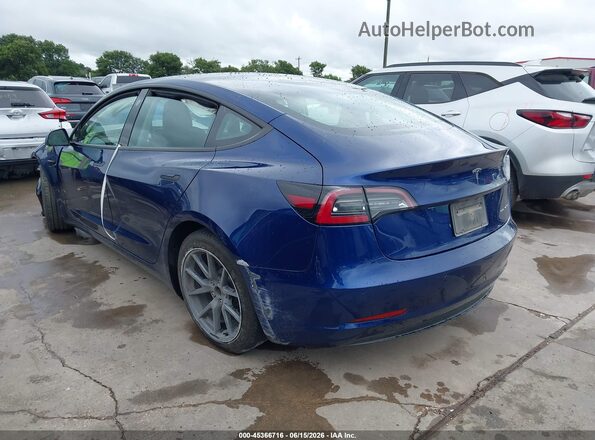 5YJ3E1EB0NF271518 2022 TESLA MODEL 3 Blue Rear left