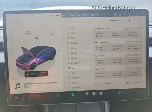 5YJ3E1EB0RF769594 2024 TESLA MODEL Black Vista del cuadro de instrumentos