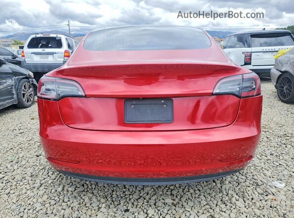 5YJ3E1EB1LF668197 2020 TESLA MODEL Красный Вид сзади