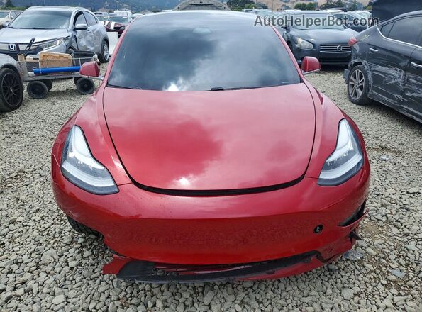 5YJ3E1EB1LF668197 2020 TESLA MODEL Красный Вид спереди