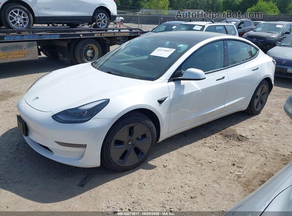 5YJ3E1EB1MF044076 2021 TESLA MODEL 3 White Առջևի ձախ երեք քառորդ տեսարան