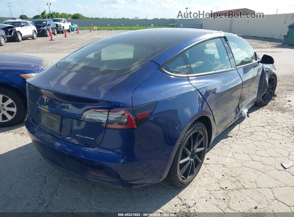 5YJ3E1EB1NF234638 2022 TESLA MODEL 3 Blue Задня права чверть