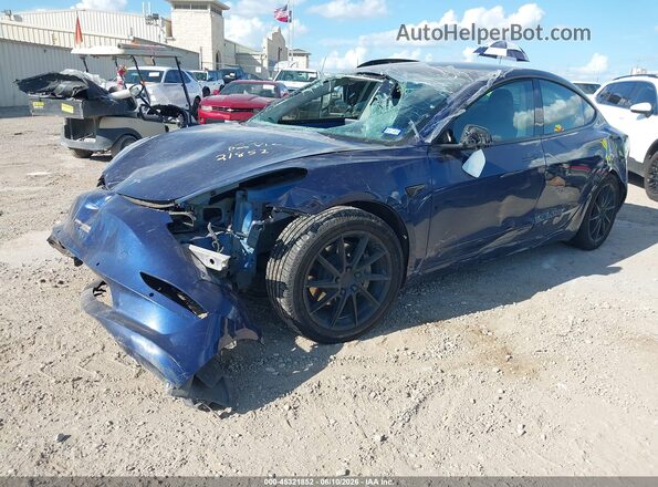 5YJ3E1EB1NF234638 2022 TESLA MODEL 3 Blue Передня ліва чверть