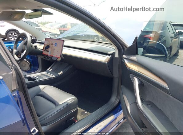 5YJ3E1EB1NF260852 2022 TESLA MODEL 3 Blue Vista interior delantera