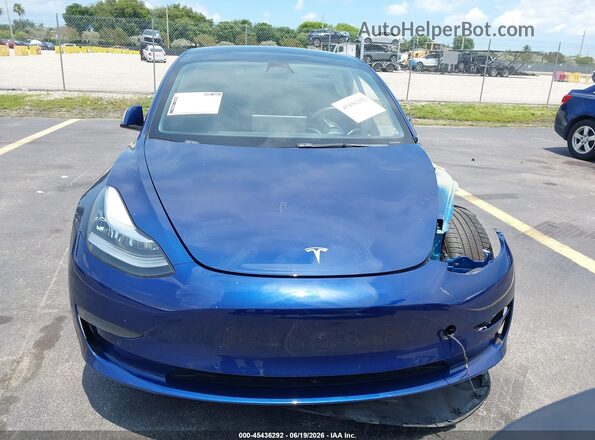 5YJ3E1EB1NF260852 2022 TESLA MODEL 3 Blue Vista del salpicadero