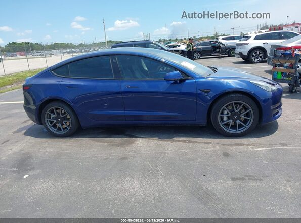 5YJ3E1EB1NF260852 2022 TESLA MODEL 3 Blue Vista del cuadro de instrumentos